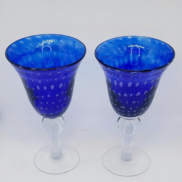 Hand Blown Controlled Bubble Goblets - Picture 4 of 5